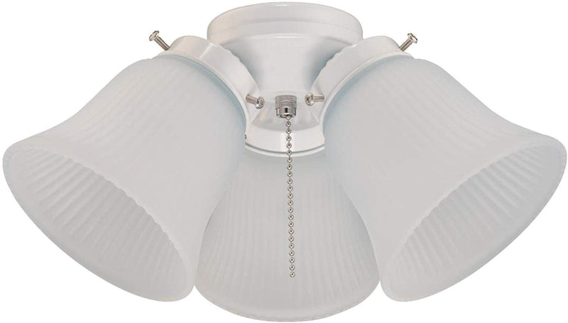 Frosted Ribbed Glass Ceiling Fan Light Kit