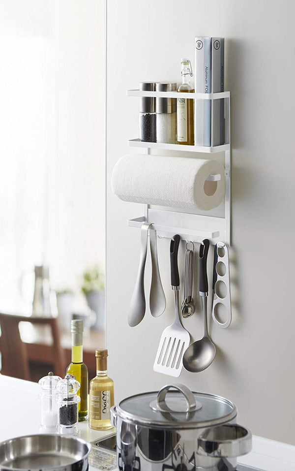 Rack can stick and mount to a magnetic wall more space