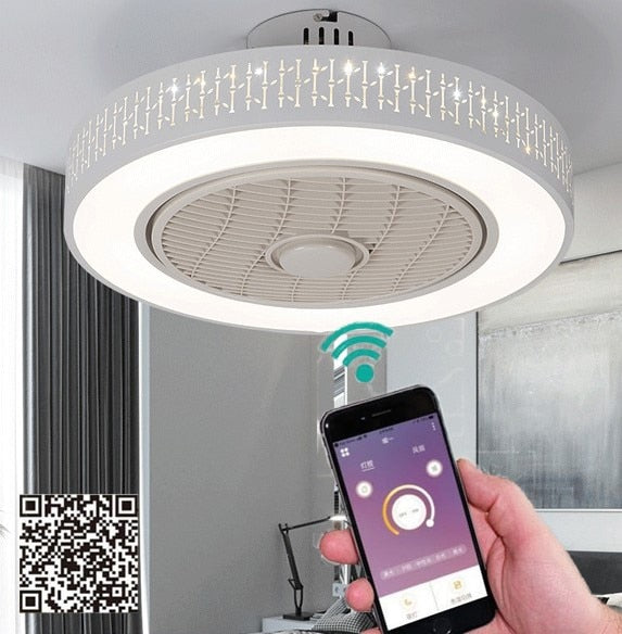Stargazer Hidden Ceiling Fan Lighting Fixture with Remote Control