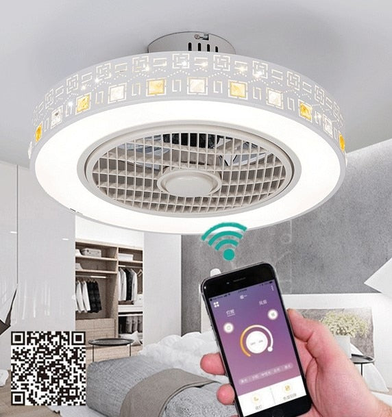 Stargazer Hidden Ceiling Fan Lighting Fixture with Remote Control