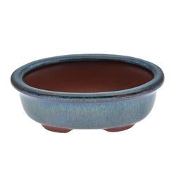 Life Oval Glazed Purple Clay Flower Pot