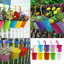 Balcony Metal Bucket Flower Holders For Home Decor