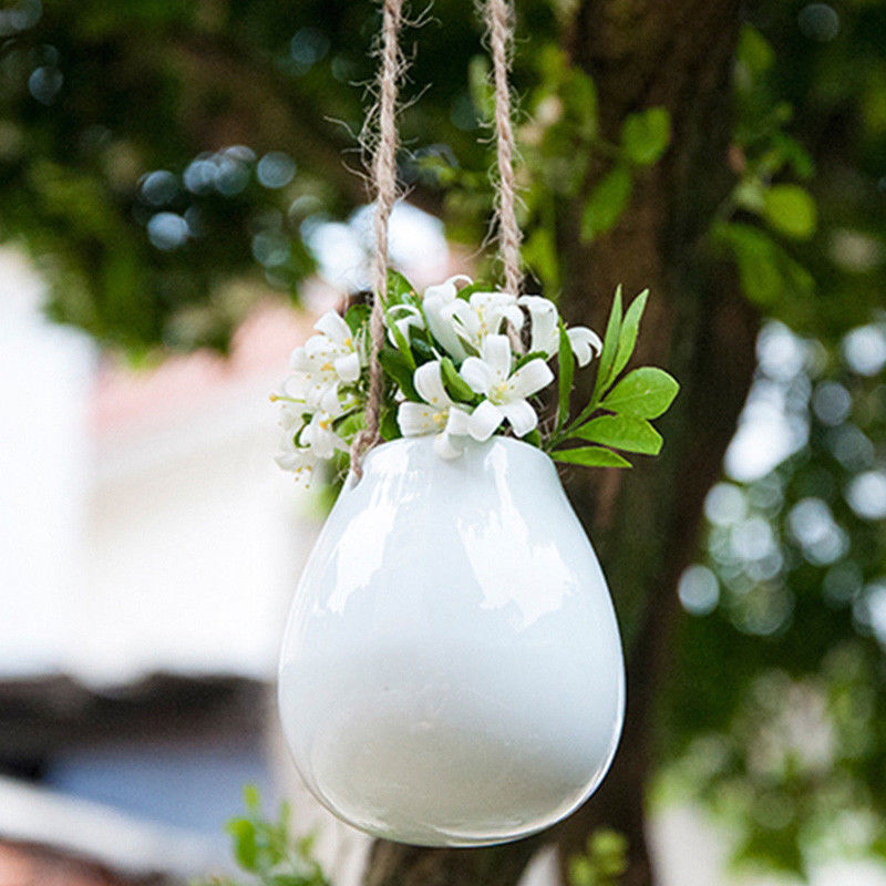 Garden Balcony Ceramic Hanging Planter Flower Pot