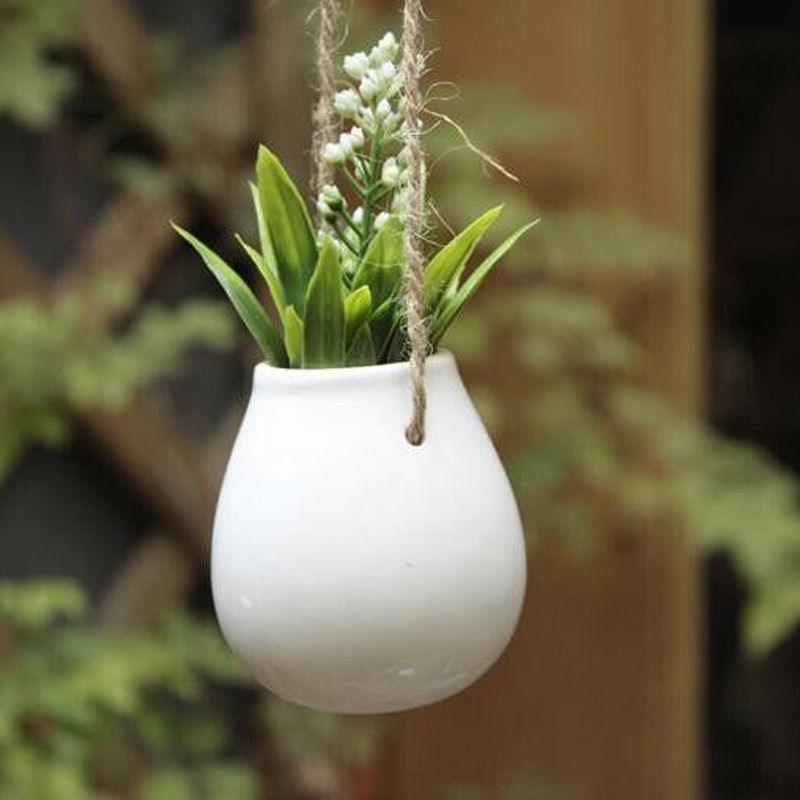 Garden Balcony Ceramic Hanging Planter Flower Pot