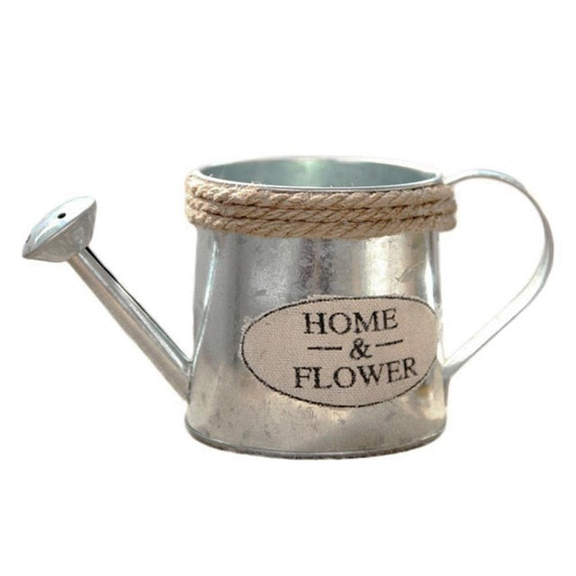 Iron Vintage Bucket Flowerpot Display Garden Flowerpot