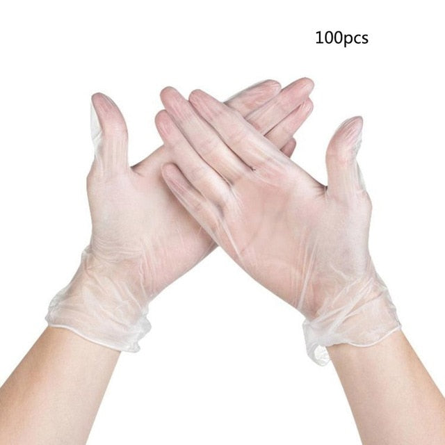 50/100pcs Disposable Latex Gloves Cleaning Work Finger Gloves Latex Protective Home Food For Safety Transparent