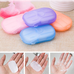 20 Box Travel Portable Disposable Boxed Soap Paper Make Foaming Scented Bath Washing Hands Mini Paper Soap Random Color