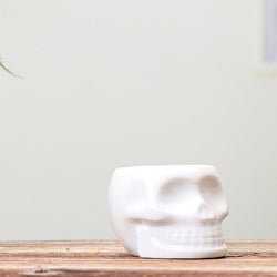 Black White Skull Ceramic Flower Pots